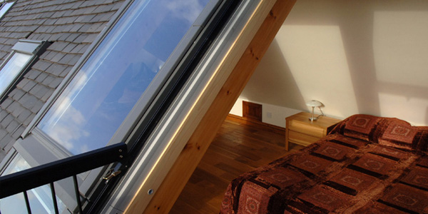 View into loft conversion from window